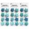 Pack of 3 - Little Birdie Angel Rose Paper Flowers 8/Pkg-Aqua Medley